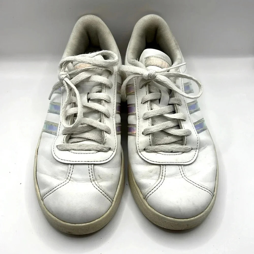Adidas girls sneakers 5 white VL court 2.0 kids Athetic Athleisure school Gym‎